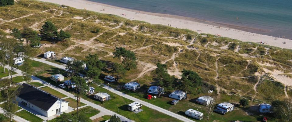 Flygbild över Sudersands Camping